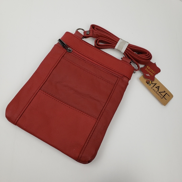Red Leather Crossbody Bag - Picture 1 of 6